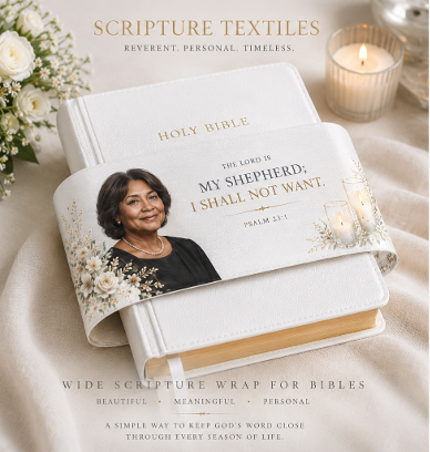 Scripture textile Bible wrap with Psalm wording